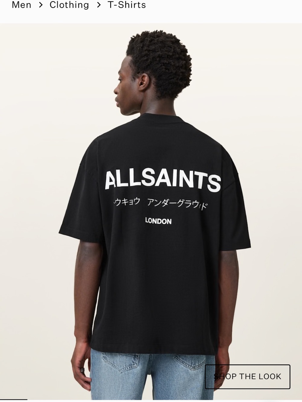 All Saints Black Graphic Back Logo Tee
